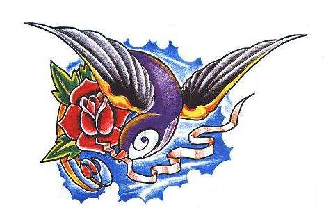 Blue Bird Tattoo Design
